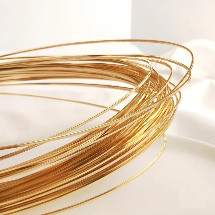 Factory Direct Sale 0.6/0.8/1.0mm Square Shape Copper Wire Antioxidant Gold Plated Copper Wire Line For Bracelet Jewelry Making