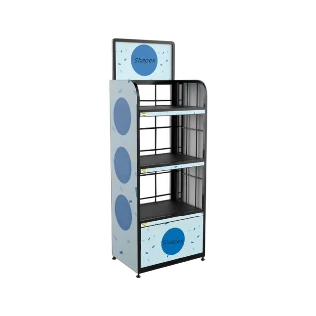 Promotion Foldable Display Racks Collapsible Merchandiser Standing Cardboard Tray Display