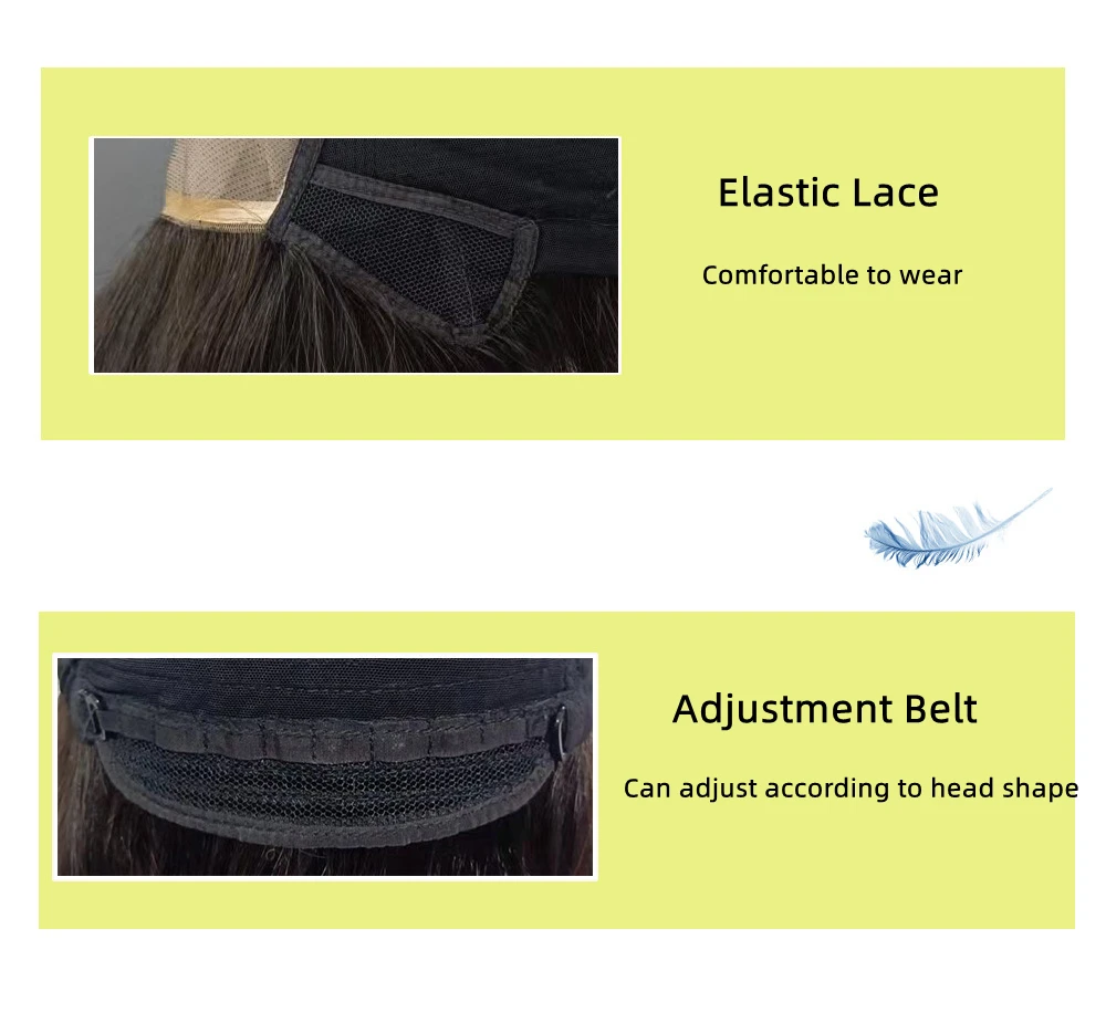 HD Hand Tied Elastic Lace Adjustment Belt Raw Cuticle Aligned Virgin Human Hair Wigs