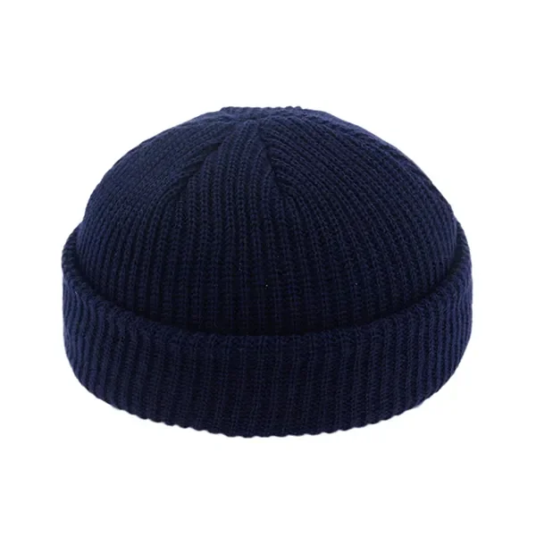 Unisex Winter Ribbed Knitted Cuffed Short Acrylic Melon Cap Casual Solid Color Skullcap Baggy Retro Ski Adult Beanie Hat