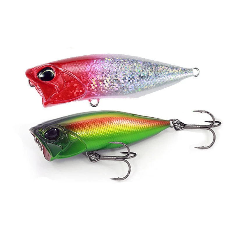 New arrival 64mm 9g  Fishing Popper Trout Lures Topwater Hard Bait Artificial Wobblers Plastic Pesca Fishing bait