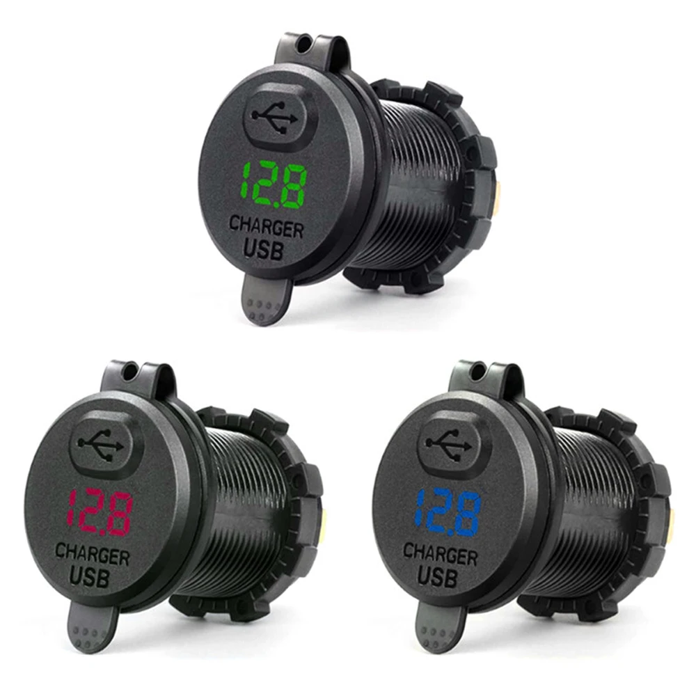 12v power socket motorcycle with switch and QC3.0 port + voltmeter