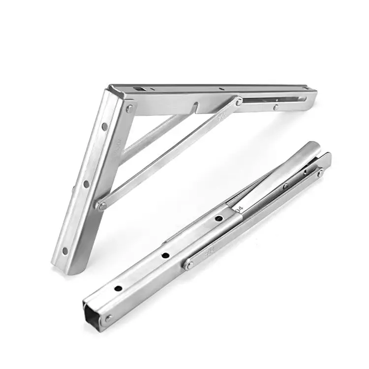 Durable Using 8 To 24 Inch One Key Operate Black Iron Stainless Steel Metal Folding Bracket