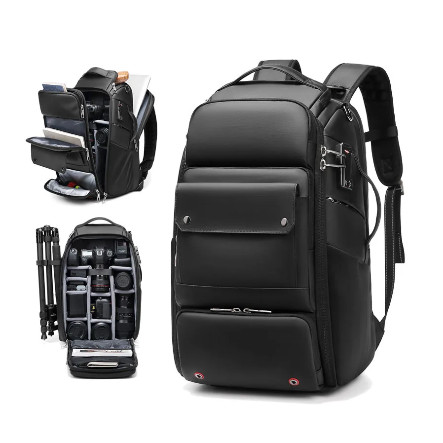 Professional Luxury Quality Combination Lock Laptop Camcorders Bag Travel Anti-theft Digital Photography DSLR Camera Backpack