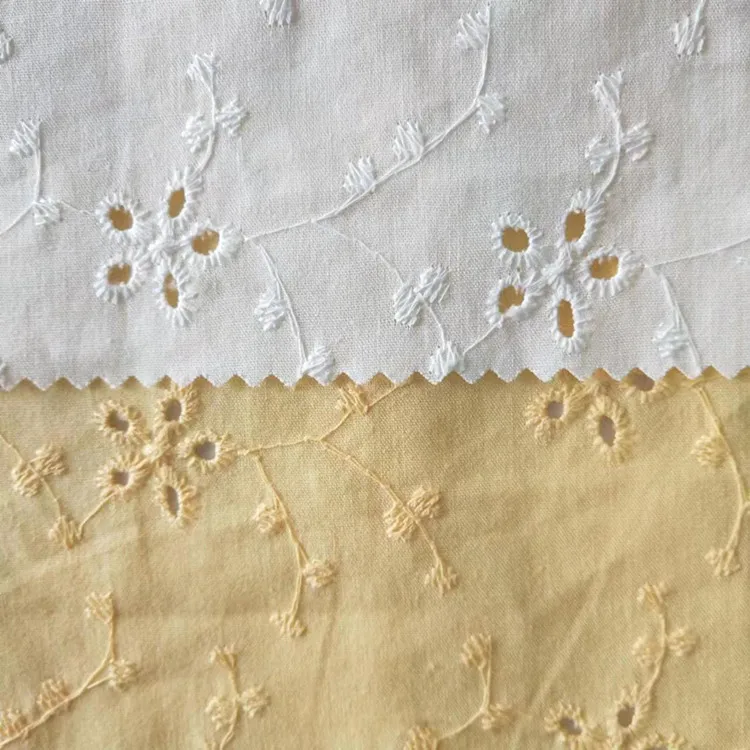 Hot sale confortable garment fabric 100%cotton embroidery dyed recommend