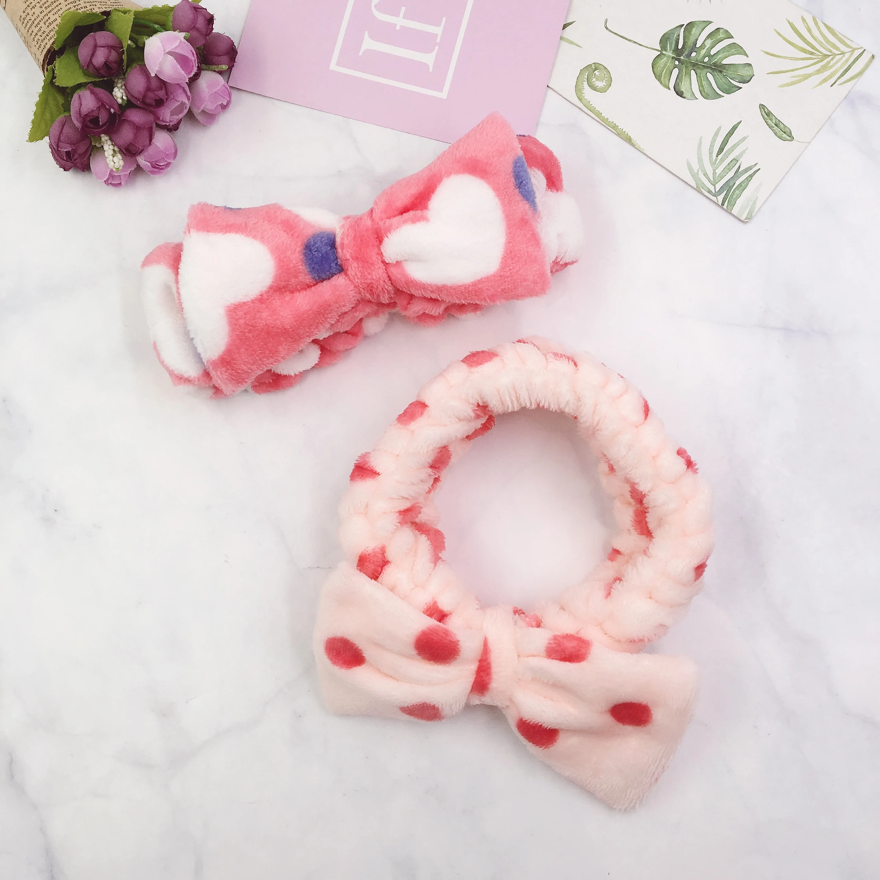 Wholesale Cute Colorful Design Elastic Headband Plush Butterfly Hair Band