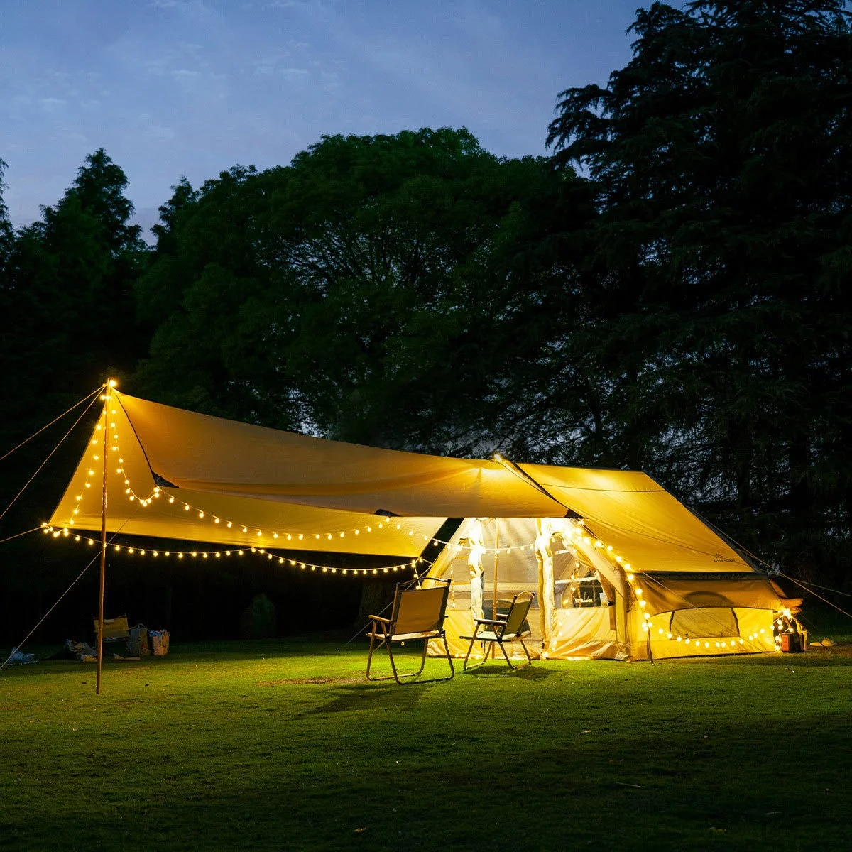 Factory direct luxury cotton inflatable tent mini house thickened waterproof 5-8 people outdoor air tent