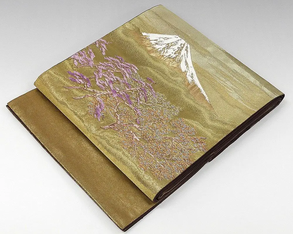 
Elegant pine and Fuji Mountain pattern Obi used women trendy clothes 