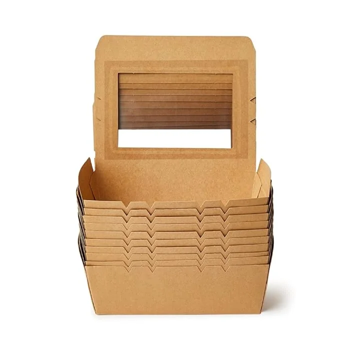 Eco Friendly Biodegradable Take Away Kraft Paper Lunch Bento Food Delivery Package Custom Luxury Sushi Take Out Box with Window