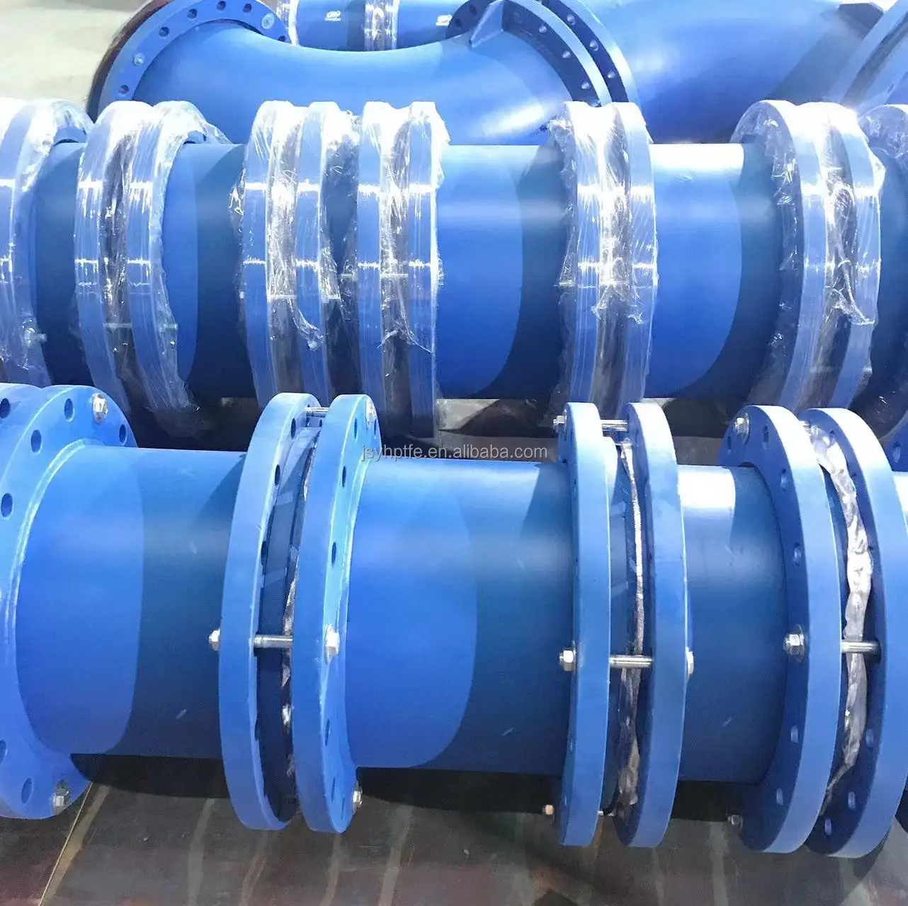 factory price  PTFE lined  with  PO ETFE PFA  PTFE Fittings Tees Elbows spool pipe for moving  highly corrosive fluids