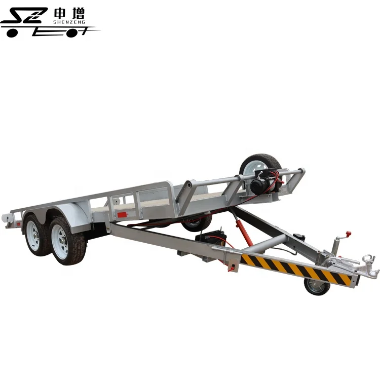Car Hydraulic Tilt Trailer 3 Tonne Trailer Low Bed tandem Car Trailer
