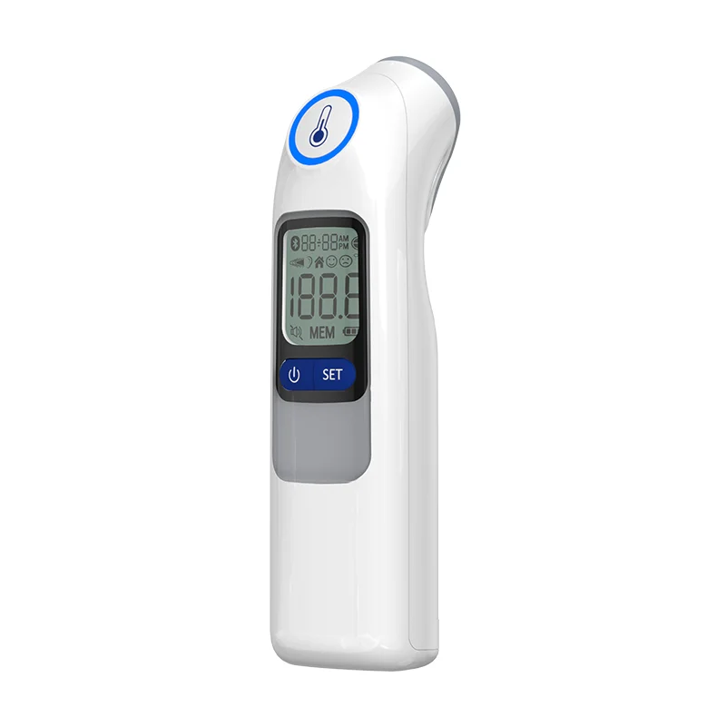 Backlit Fast read ring light indicator non-contact infrared thermometer forehead Bluetooth