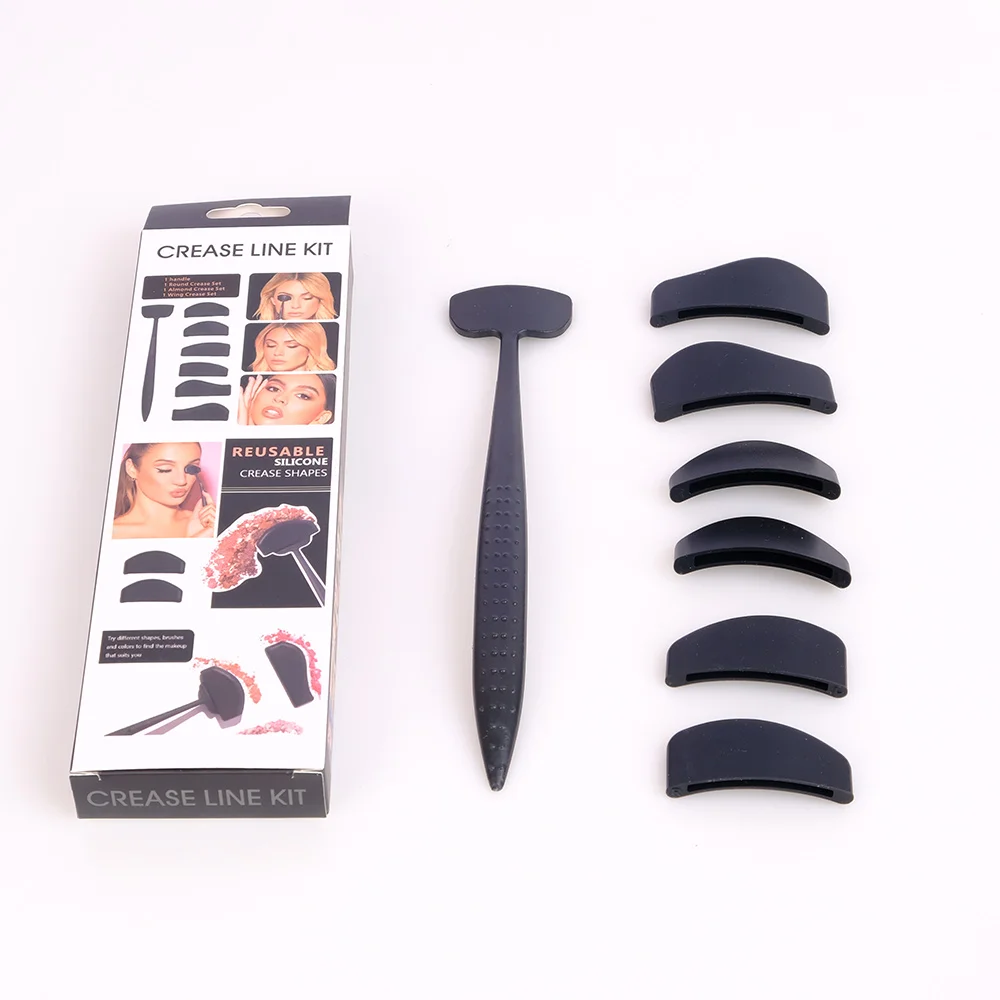 new trend Private label makeup tool Silicone Crease shapes magic eyeshadow stamps 6 in 1 crease line kit