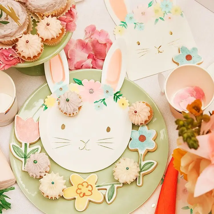 Birthday Party Supplies disposable rabbit paper plate bunny party decor