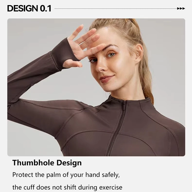 MAYYOUNG Slimming Wholesale Fitness Sportswear Women Plus Size Running Yoga Gym Jacket with Thumbhole and Zipper