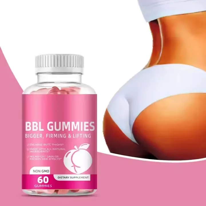 FactoryOEM Bbl Butt Enhancement Gummy Bears Vitamins Ginseng Tablets Booty Gummies Butt Increase Supplement For Women 60 Gummies