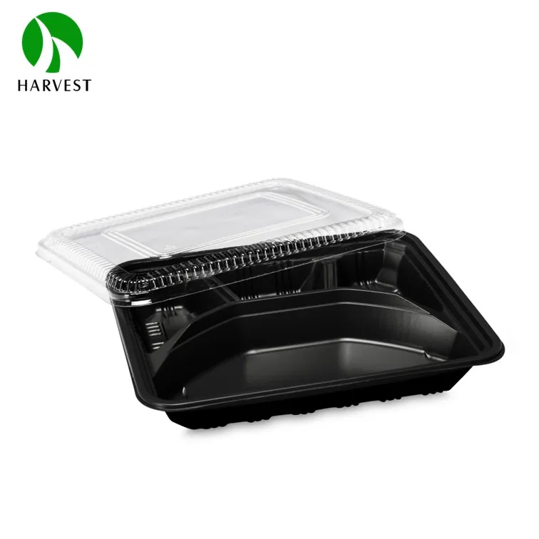 Manufacturer Plastic PP Meal Prep Lunch Container 3 Compartment Packaging Takeaway Disposable Food Containers