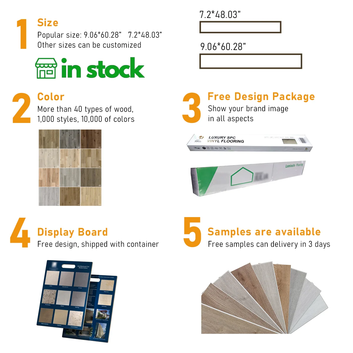 SPC Eco-Friendly PVC Flooring Click-Installation Plastic Vinyl Indoor Use Office School Bathroom Workshop 5mm 6mm 1.5mm Option