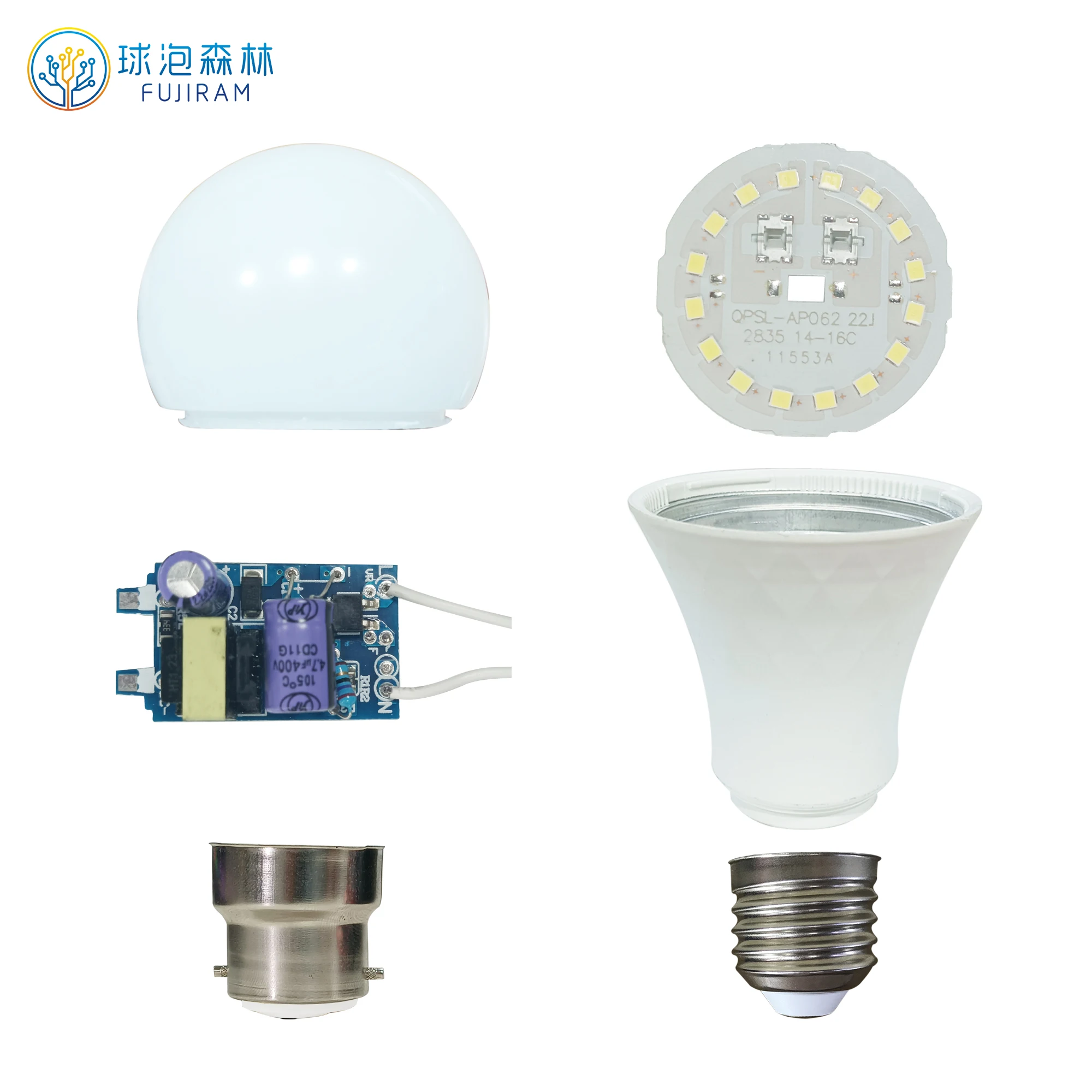 Fujiram led bulb skd price 3w 5w 7w 9w 10w 12w 15w 18w 20w 24w led bulb raw material