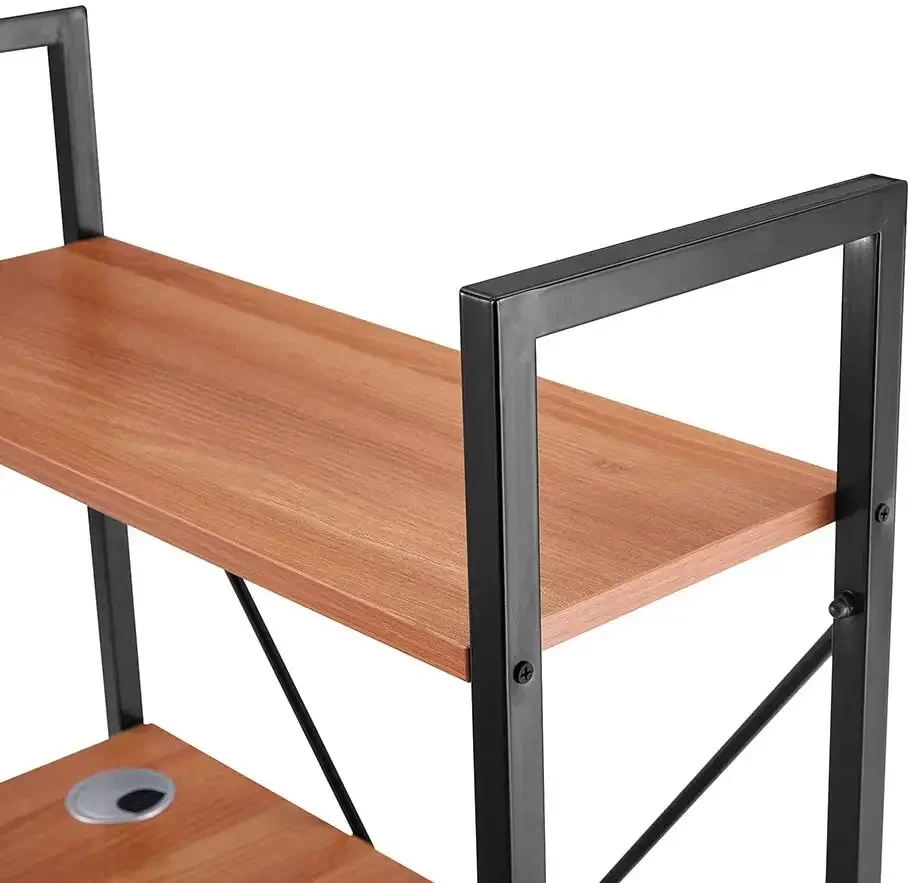 Metal Frame 4 Tiers Compact PC Workstation Writing Table Home Office Furniture Modern Luxury Design Computer Desk