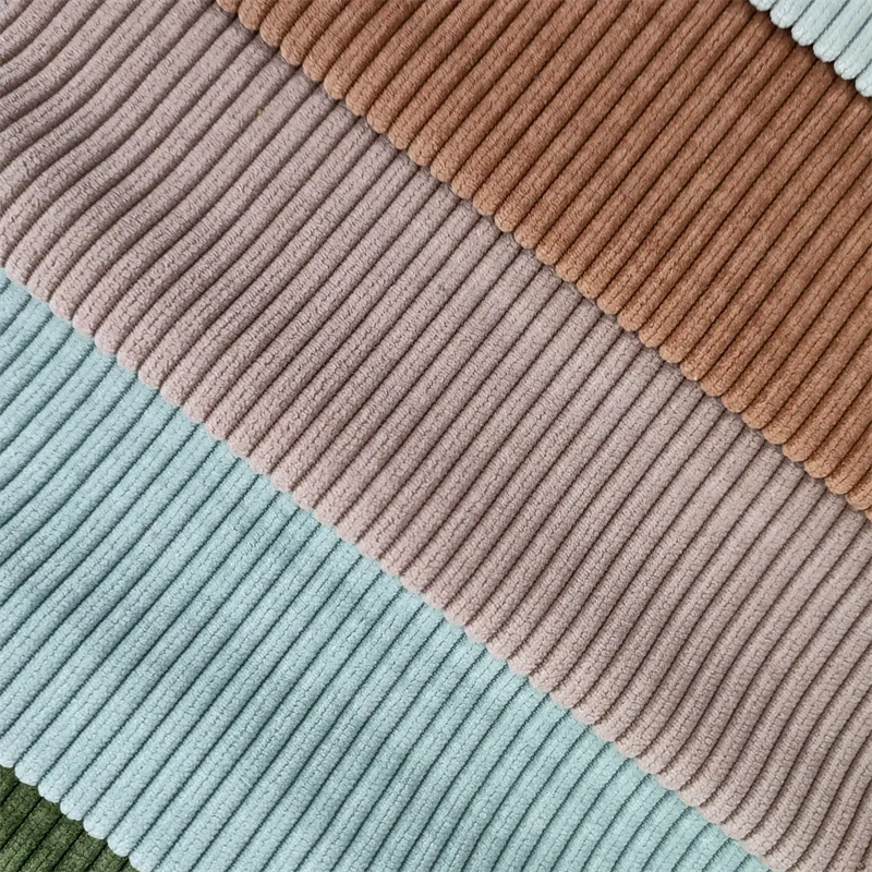 Manufacture High Quality Wrinkle Resistant 100% Polyester Stripe Velvet Fabric Corduroy Sofa Fabrics