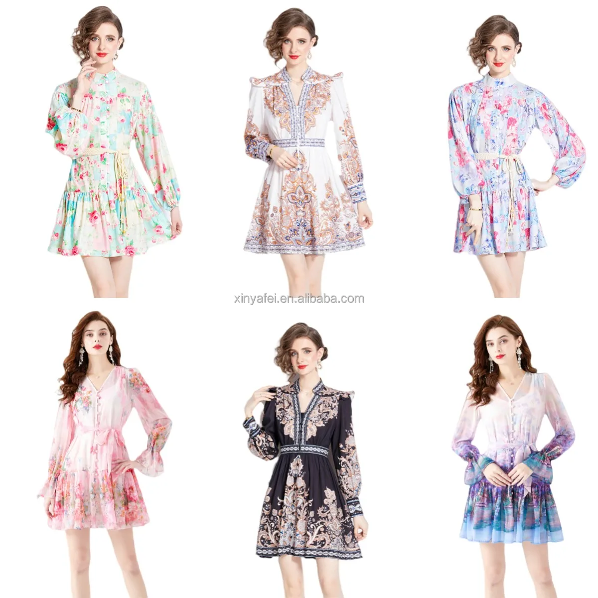 Foreign trade 2024 European and American fashion trend print loose dress Bohemian fashion temperament trend wholesale