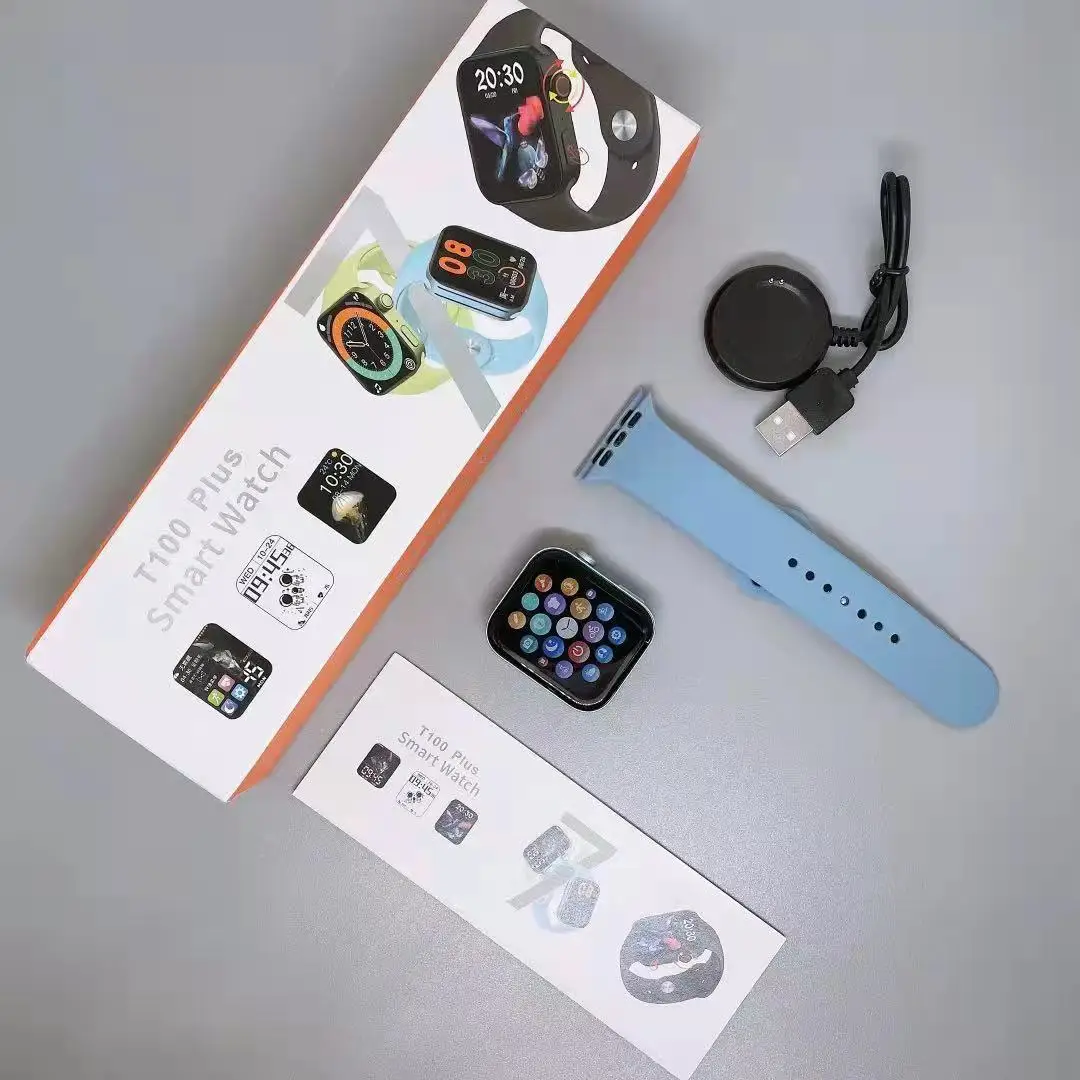 T100 plus smartwatch series 7 new design 1.75 large screen smart watch 7 fitness tracker smart bracelet lock