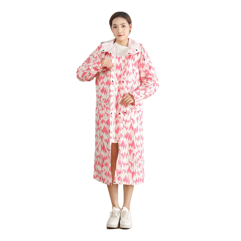 Wholesale Casual and Fashionable Foldable Travel Womens Classic Long Raincoat Rain Coat with Hood