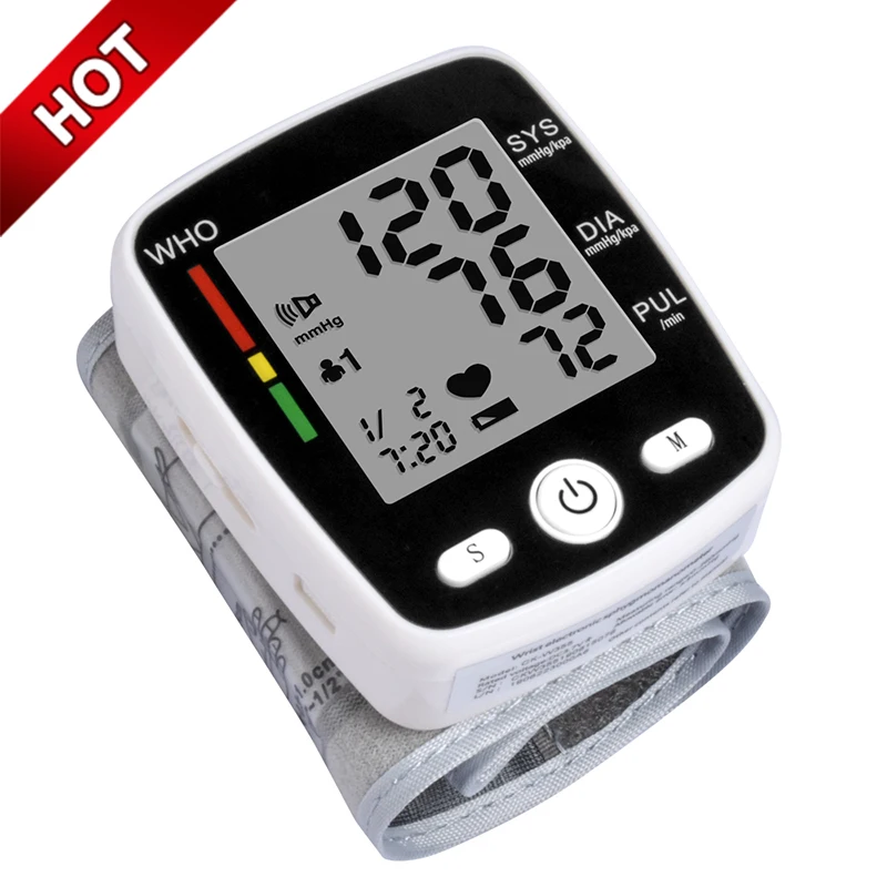 Automatic Tensiometros Digital BP Machine Electronic Wrist Blood Pressure Monitor With 2x99 Readings Memory Voice Broadcast