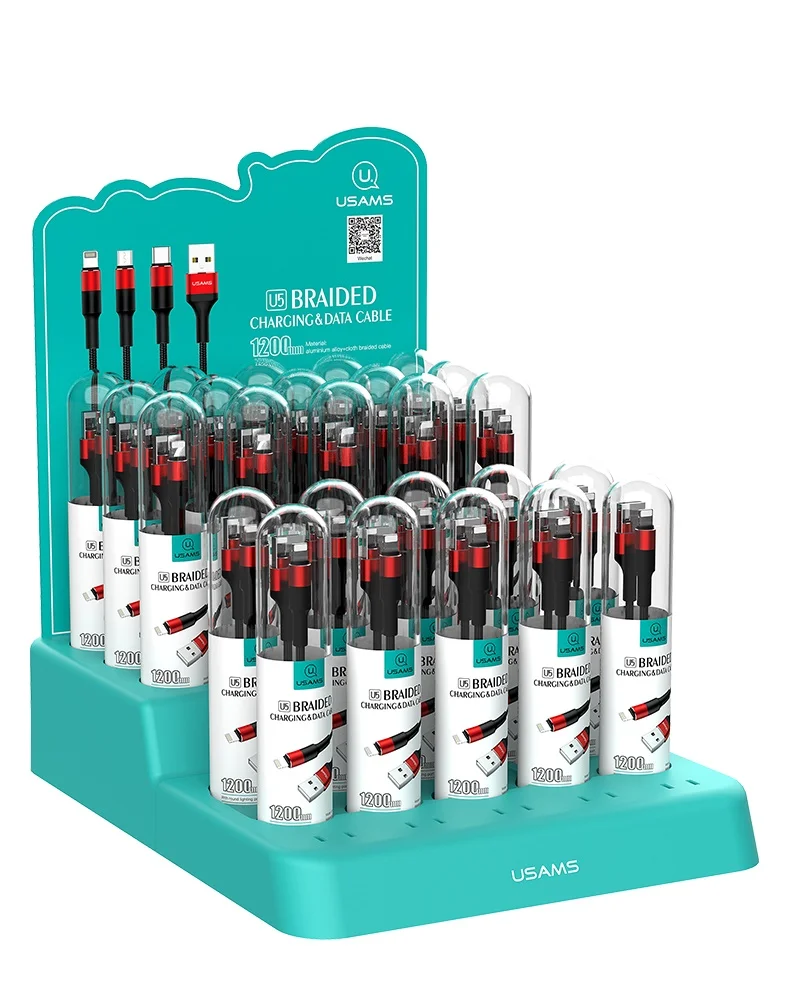 
USAMS Wholesale Price U5 Aluminum alloy Braided USB Data Cable For IPhone 