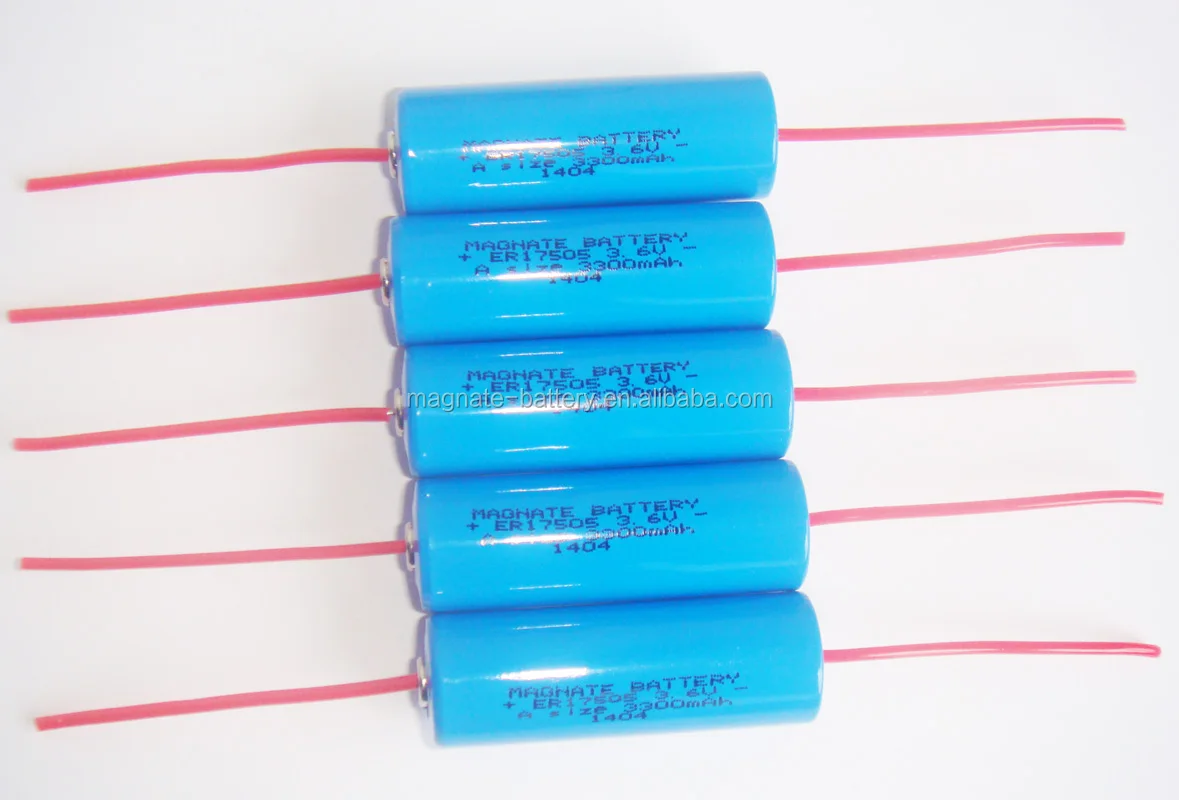 ER17505 Li/SOCl2 battery with axial leads A size replace LS17500,XL-100F, SB-A01,ER17500
