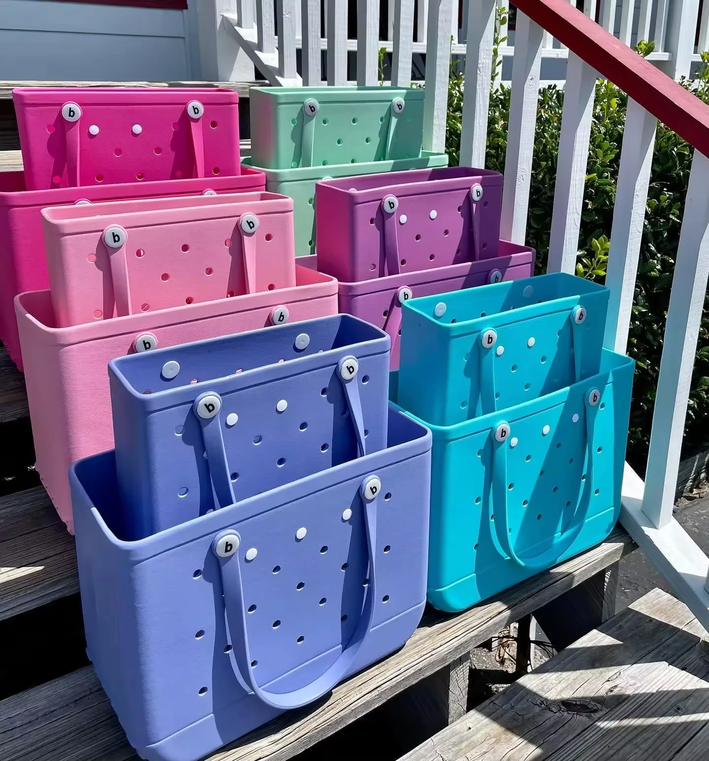 2024 New Style Waterproof Beach Bag Silicone Extra Large Bogg Bag Large Summer Eva Eco-friendly Reusable Basket Tote Bag