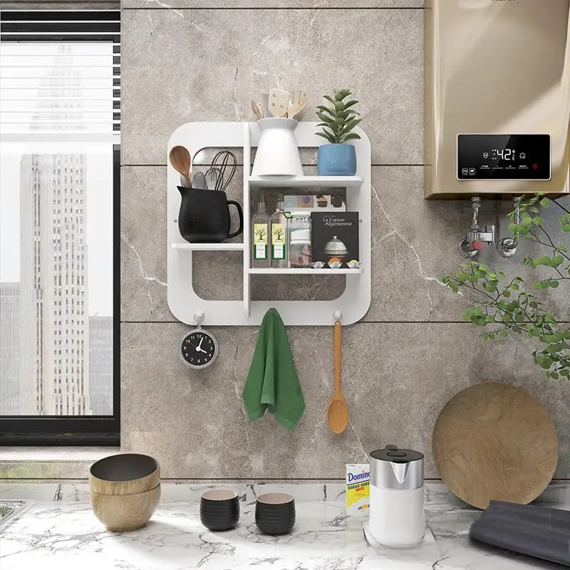 Modern Multistyled Heavy Duty Wall Hanging Shelves Kitchen Storage Shelf Wall Plastic Storage Racks