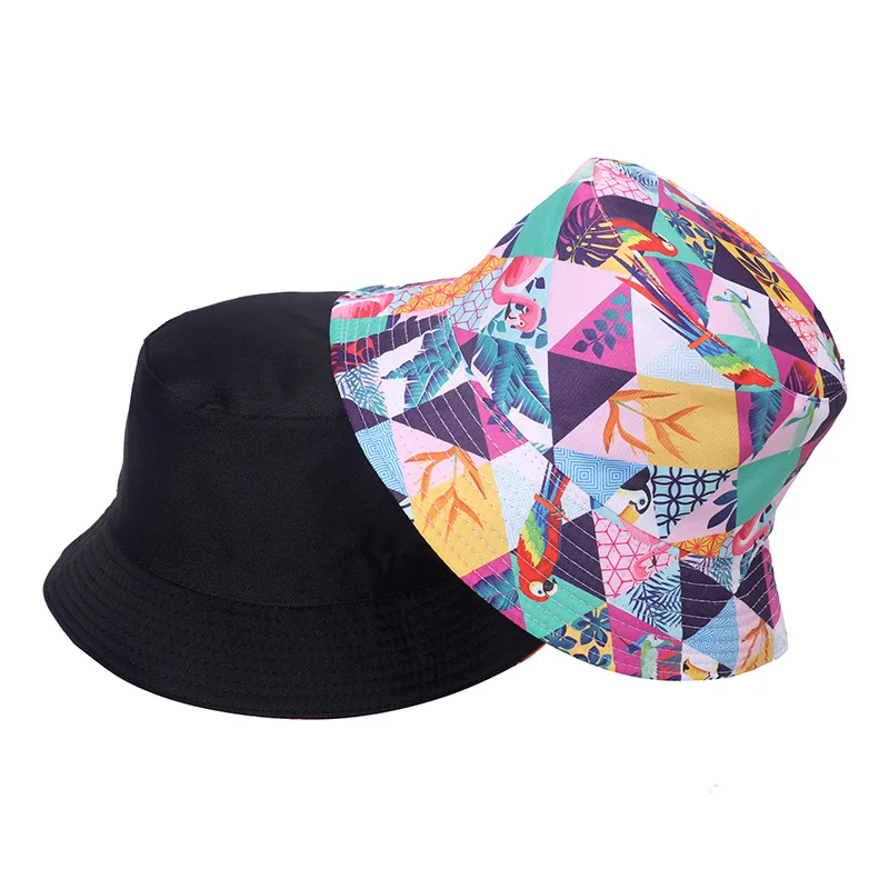 2023 New Fashion Tie Dye Bucket Hats Reversible Bucket Cap Cow Print Foldable Outdoor Sun Hat Fisherman Caps