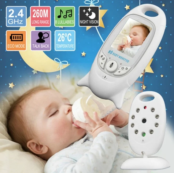 VB601 2.4G Wireless Baby Video Monitor with Night Vision Two-way Talk LCD Display Temperature Monitoring Portable Baby Safe Care