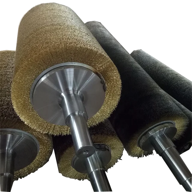 hot sale brass wire roller metal polishing brush/cylindrical steel wire metal roller brush