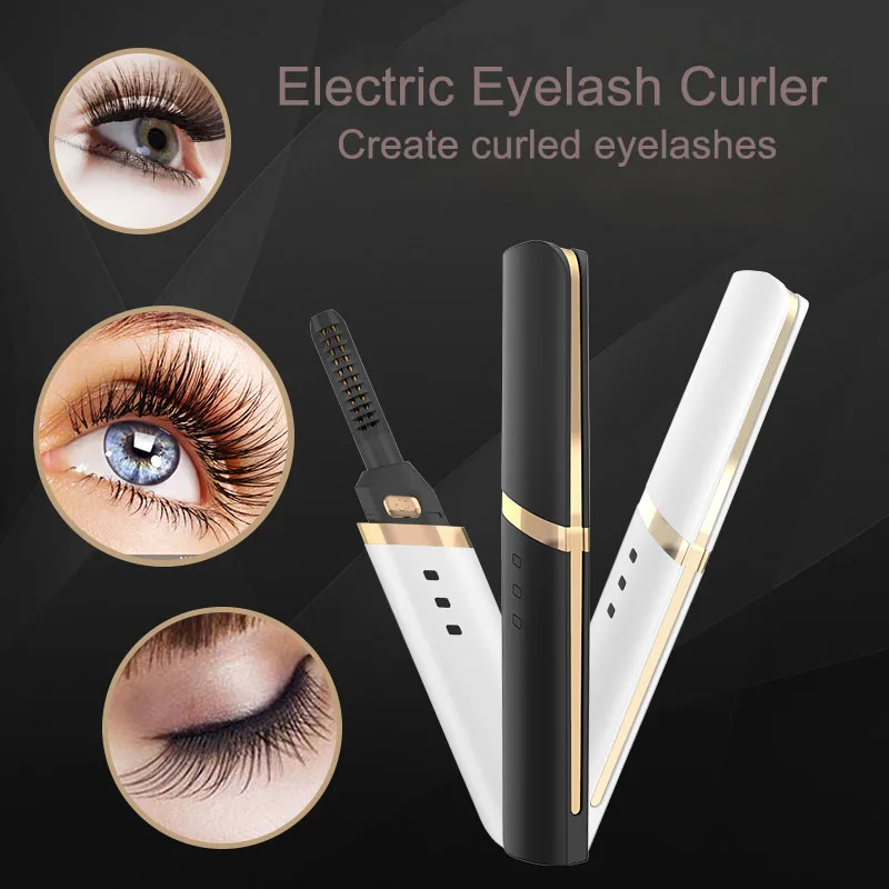 NEWEST Heated Eyelash Curler Eye Lash Curling Quick Heating Natural Long-lasting Eye Beauty Makeup Tool Electric Eyelash Curler