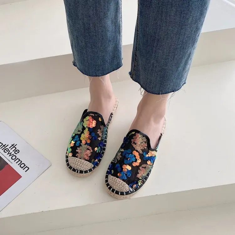 Custom Shoes Factory Hemp Outsole Flat Shoes Canvas Espadrilles Women
