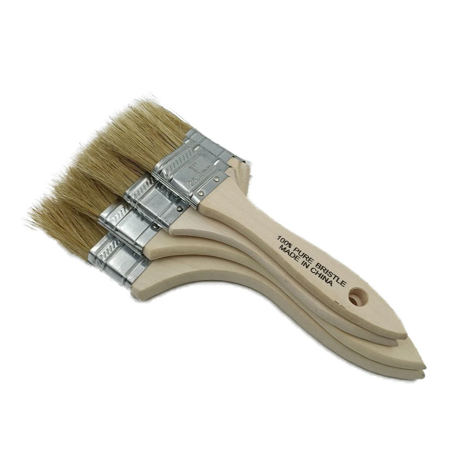 Wholesale pure bristle wooden handle bulk paint brushes