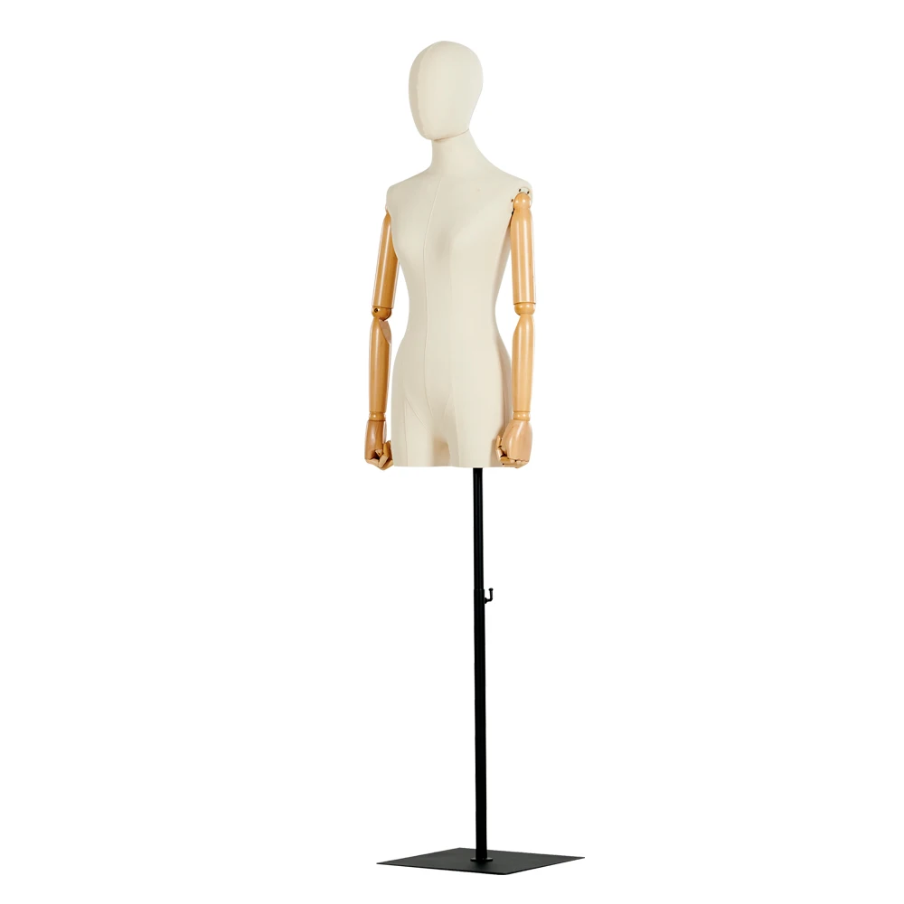 Foam Made Female Mannequin Dress Form Covered With Various Fabric Mannequin