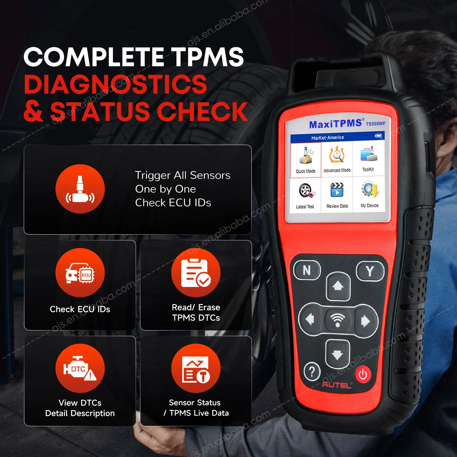 Autel MaxiTPMS TS508WF Altar TPMS TS508 TS508K TS501 WiFi OBD2 Scanner Diagnostic Tool Vehicle Universal MX Sensor Programming