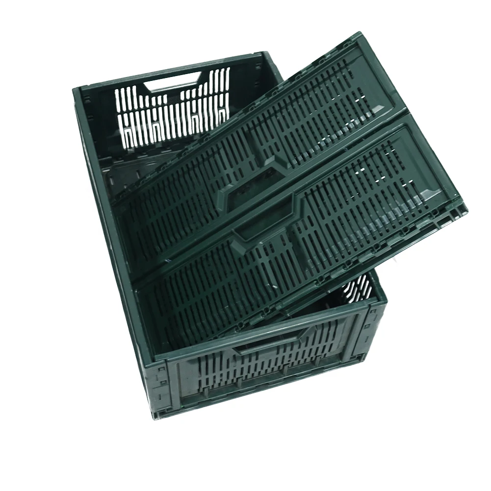 Manufacturer sales Heavy Duty Foldable crate for vegetable and fruit Custom size Plastic Crate 600*400
