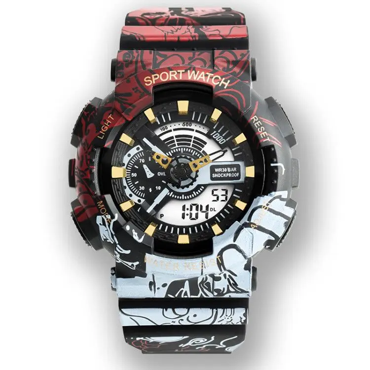 Cool One Piece Co-branded Digital Watch Cheap Life Waterproof Beautiful Digital Watch Hot sale in 2021