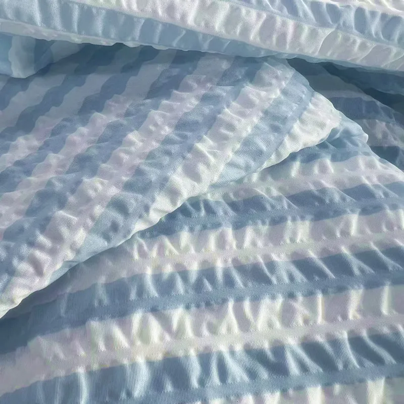 New function bubble Ripple printed polyester fabric seersucker 100% polyester for home textiles