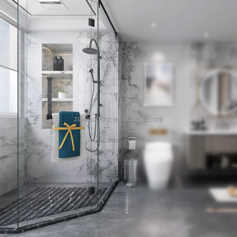 Custom sliding tempered frameless glass doors shower enclosure bathroom fiberglass shower cubicles enclosure