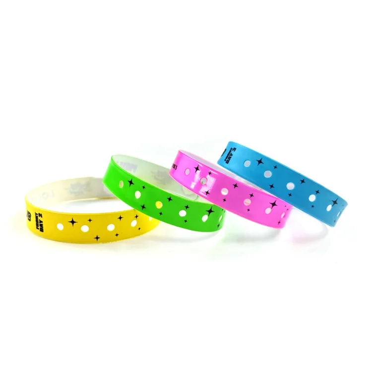 Popular L Shape vinyl wrist band disposable bracelet id wristbands for events hotel bracelets