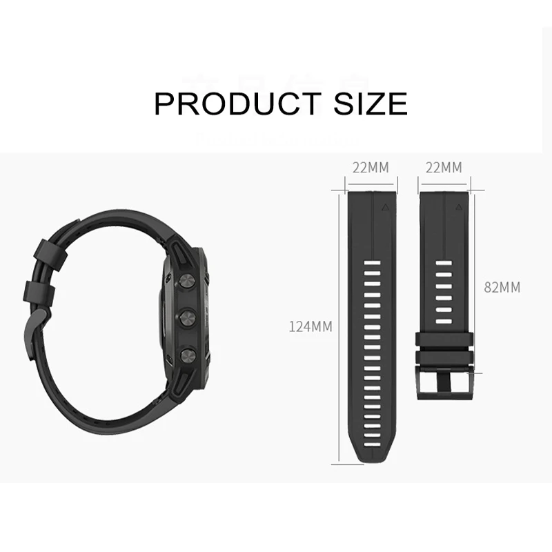 BOORUI 2021 new design 26mm band for garmin for fenix strap silicone replacement watchbands for fenix 3x 5x 6x pro