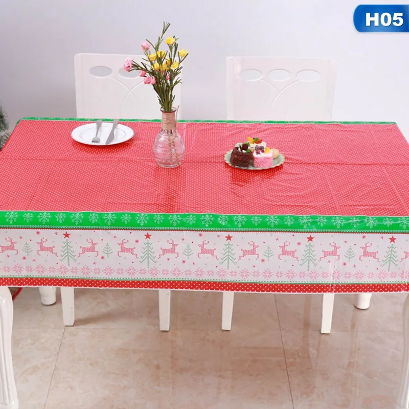 2020 New Arrival Merry Christmas Plastic Table Cover Party Disposable Tablecloth Party Supplies Table Cloth