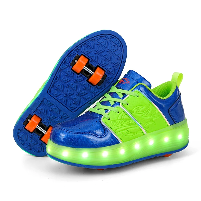 Kids Roller Shoes Boy Girl Sneakers With Wheels Become Sport Sneaker With Led For Christmas Birthday Children Show Gift