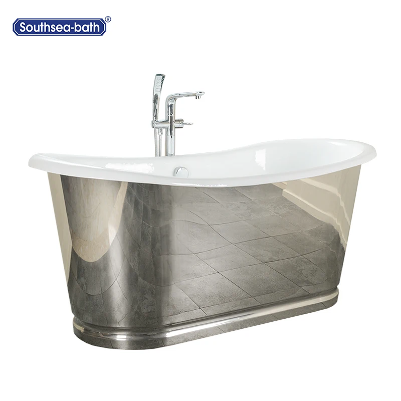 Big Family One Piece Home Soak Freestanding Giant Metal Bath Tub Cupc French Iron Bath Tub